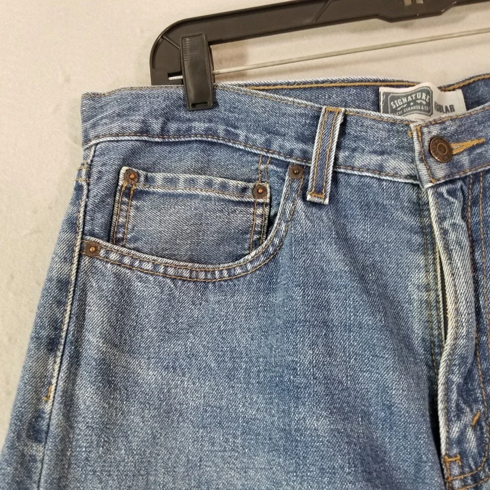 Levi's Signature jeans men's 34x30 regular fit straight blue denim pants